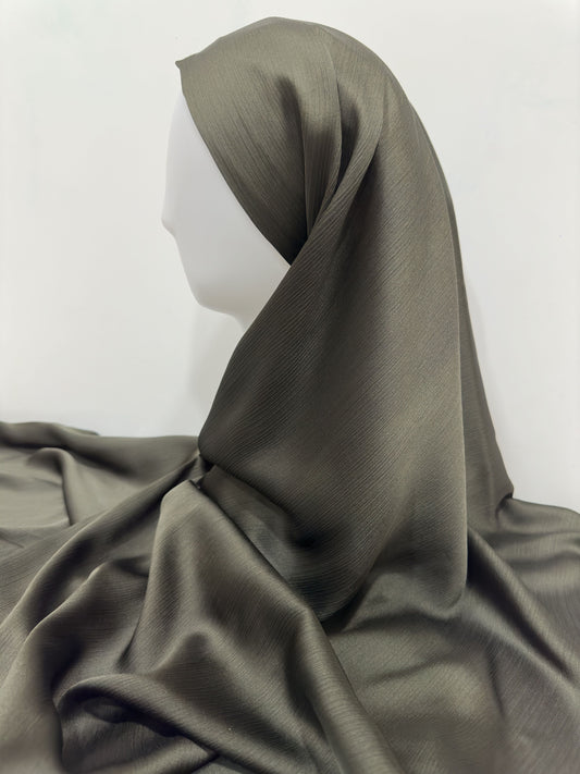 Army Green Muna Satin Hijab