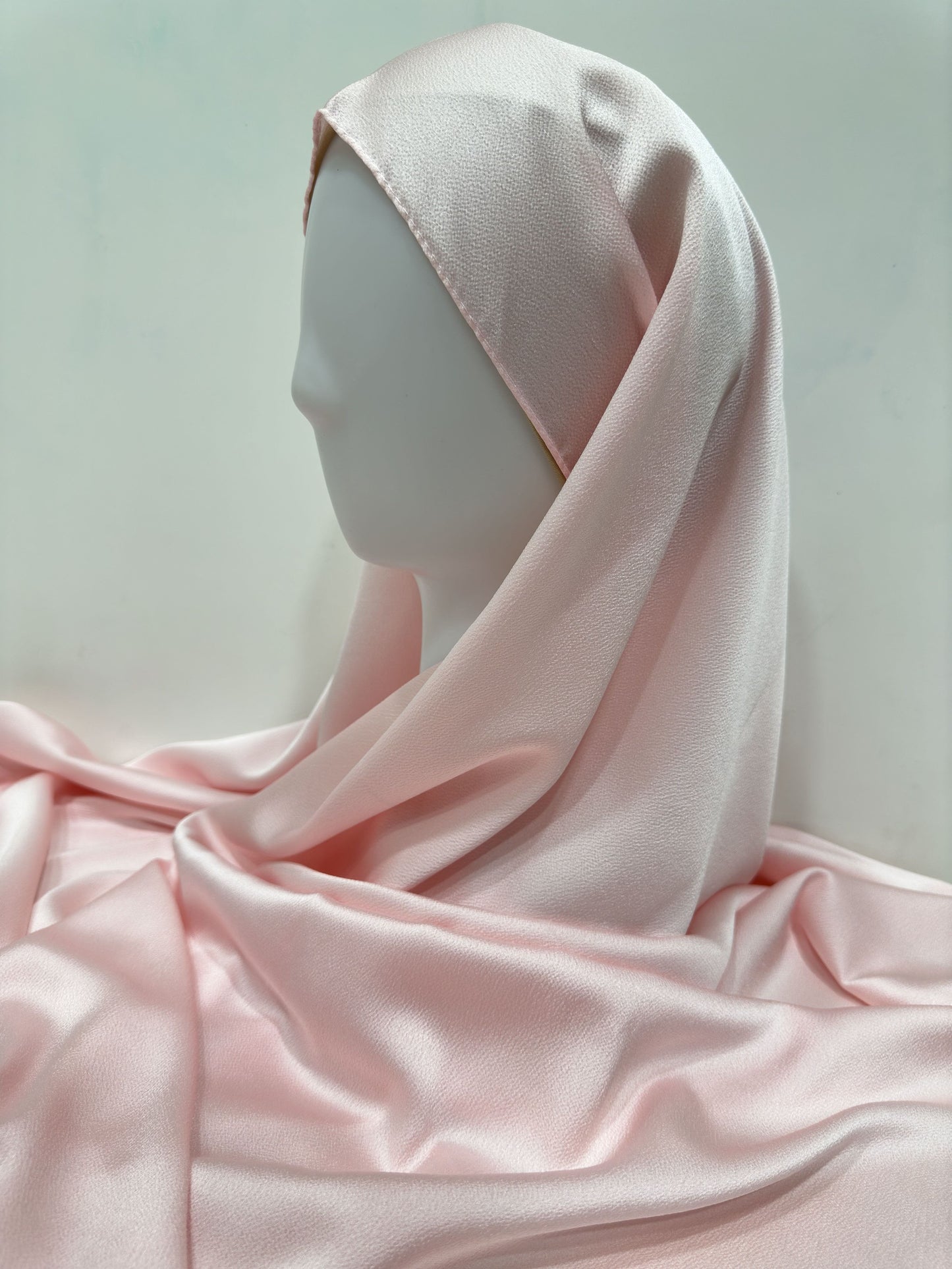 Baby Pink Bubble Satin Hijab