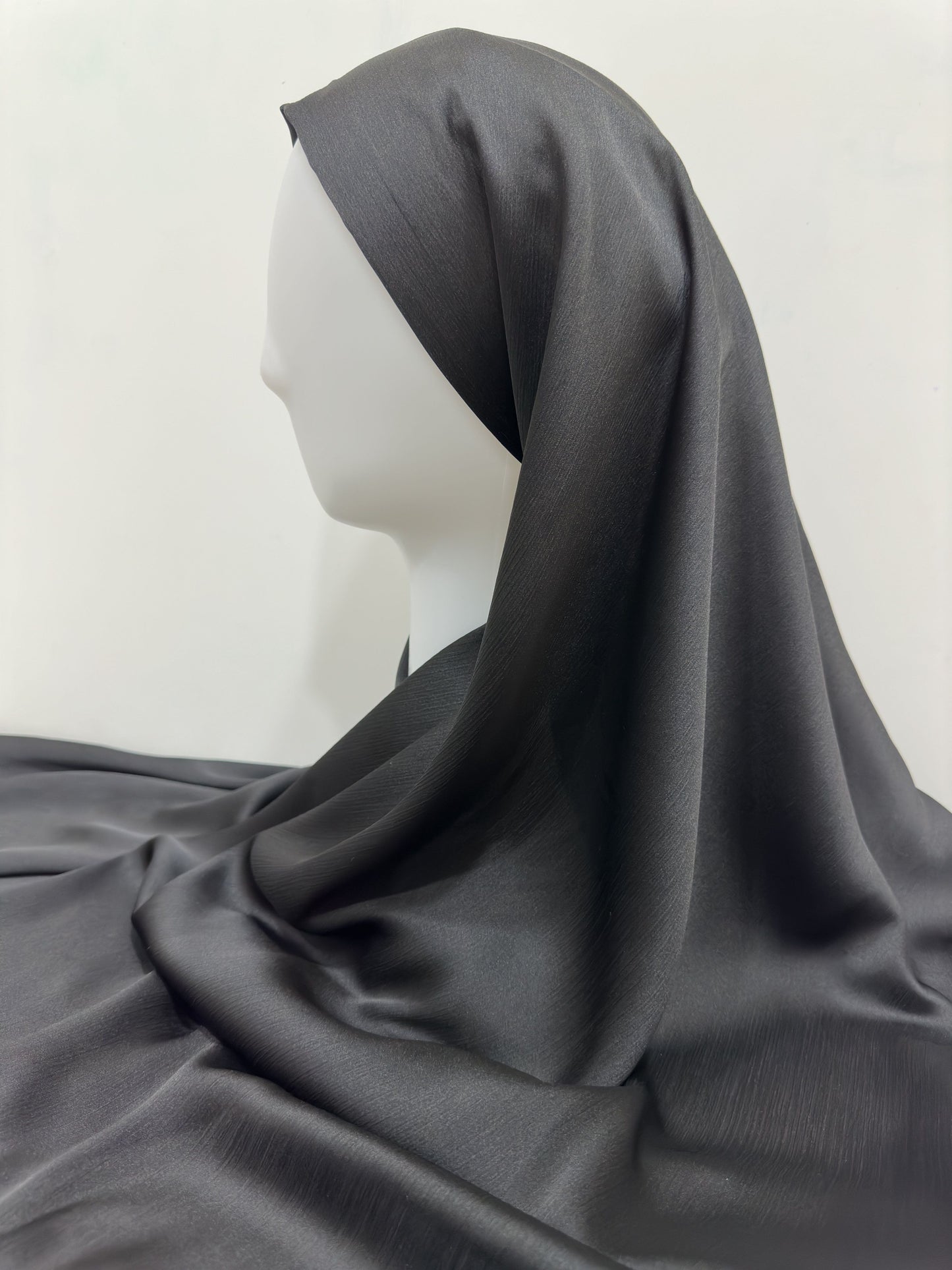 Black Muna Satin Hijab