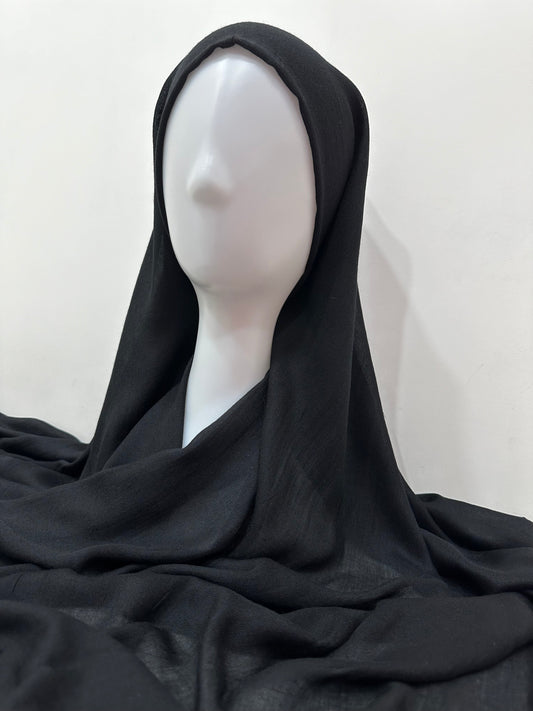 Black Turkish Cotton Hijab