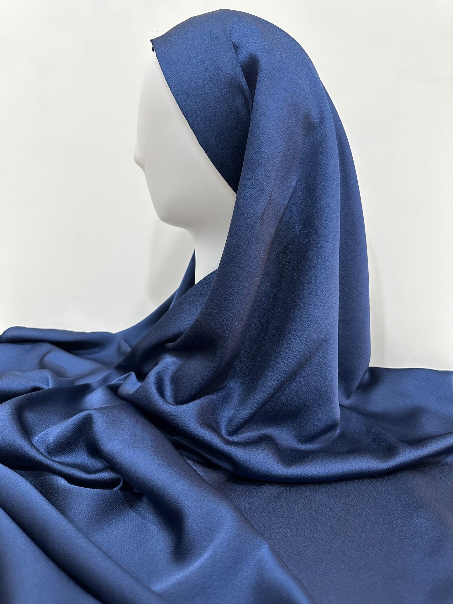 Cobalt Blue Bubble Satin Hijab