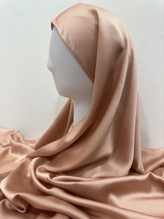 Copper Bubble Satin Hijab