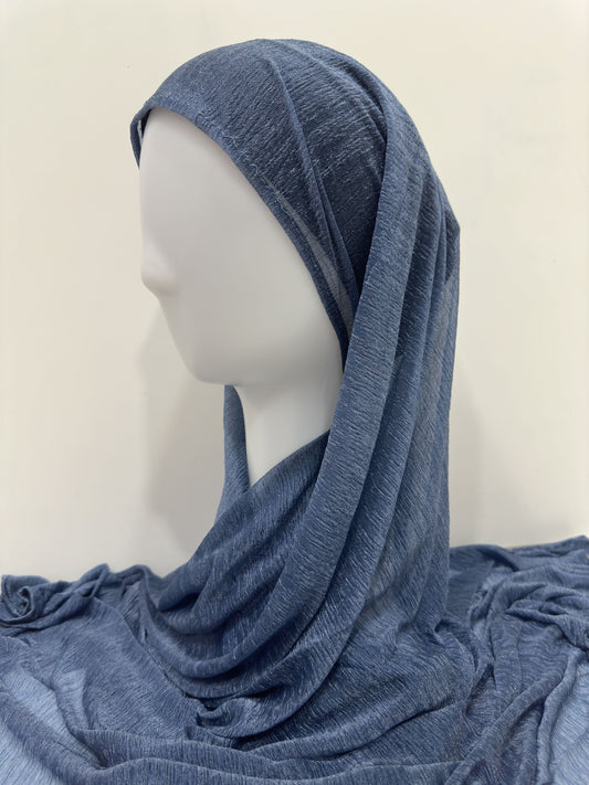 Denim Blue Shimmer Jersey Hijab