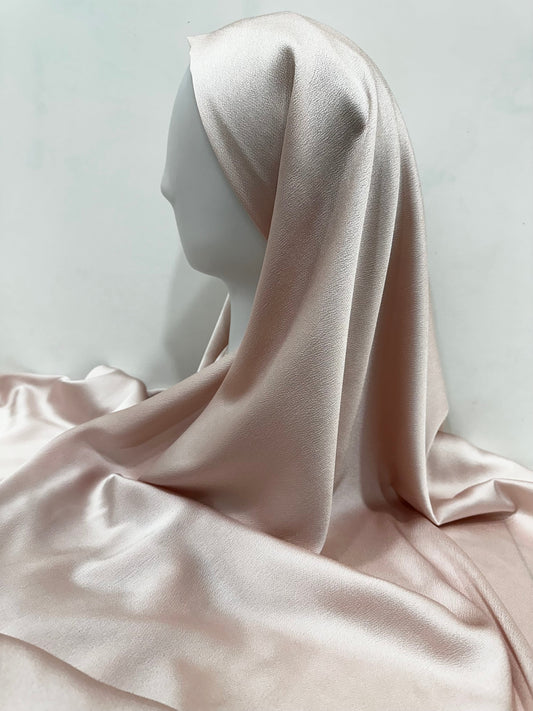 French Pink Bubble Satin Hijab