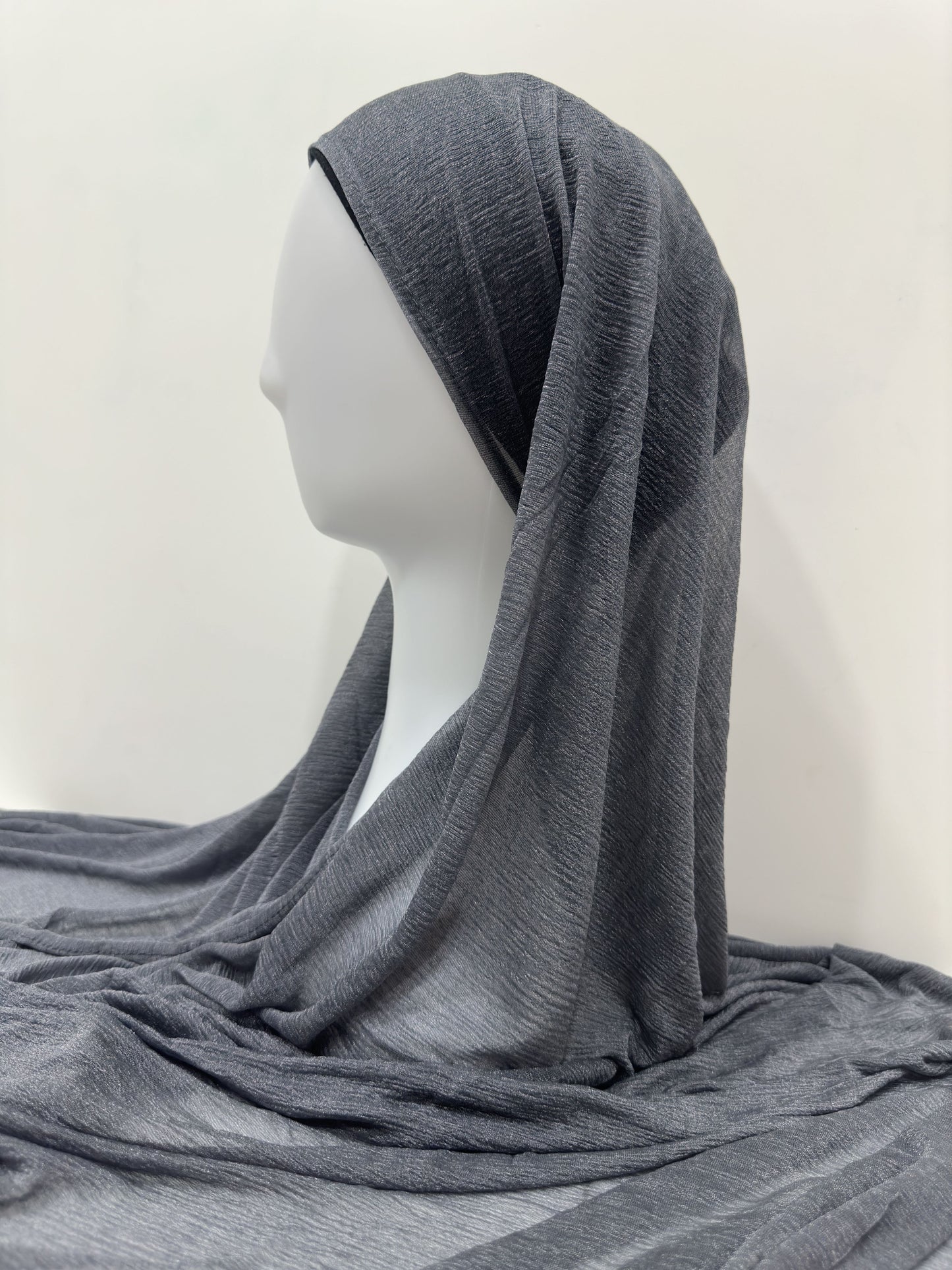 Grey Shimmer Jersey Hijab