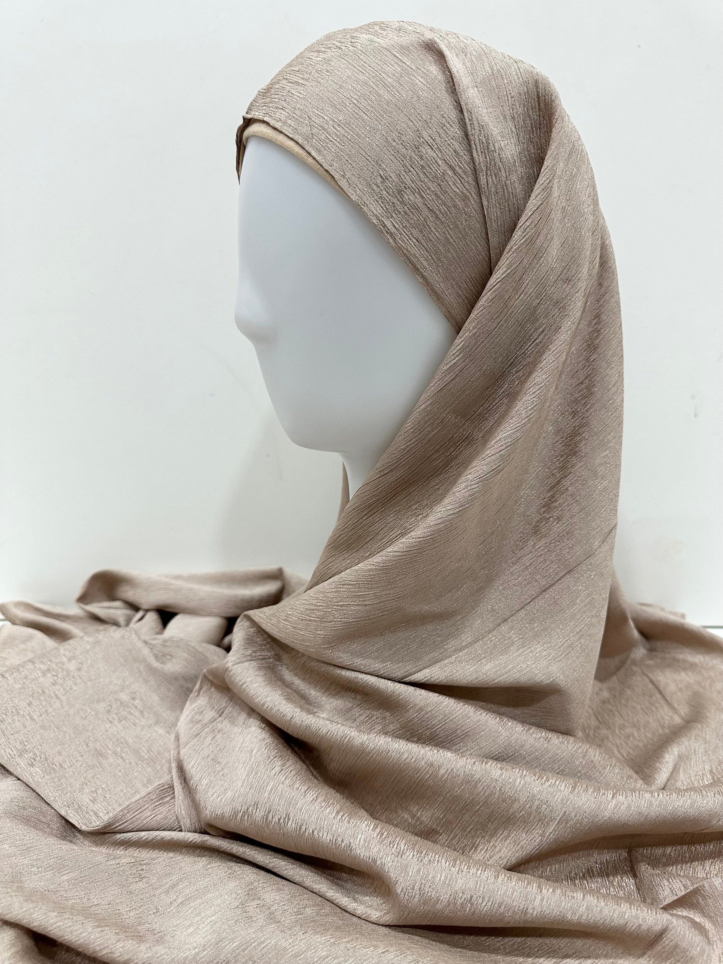 Ivory Silver Chiffon Hijab