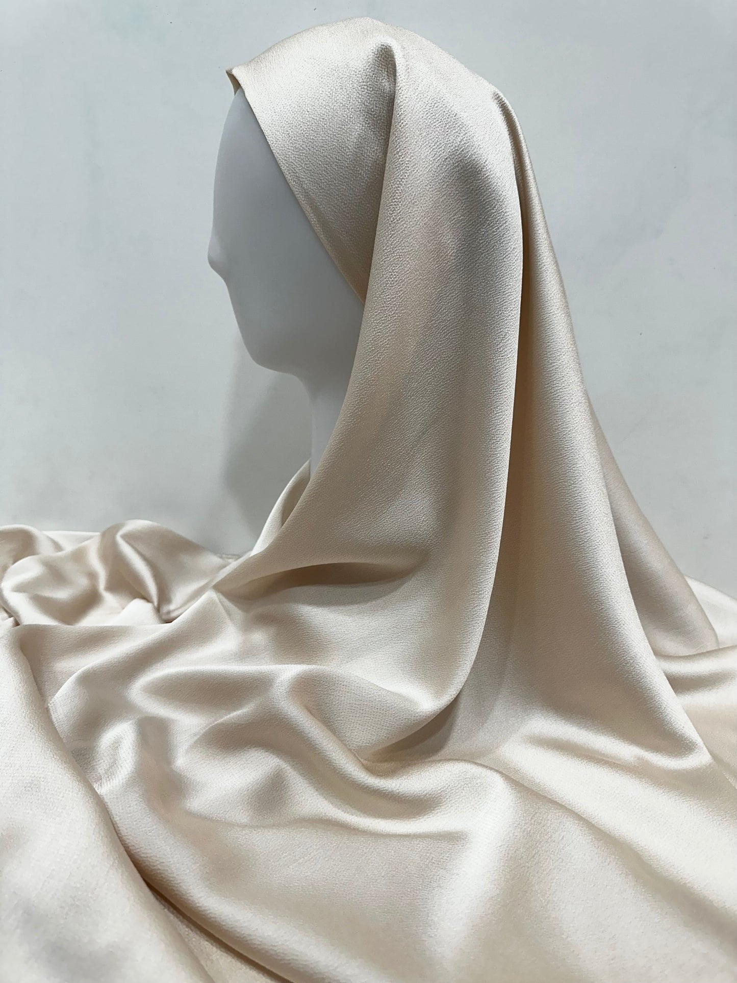 Ivory Bubble Satin Hijab