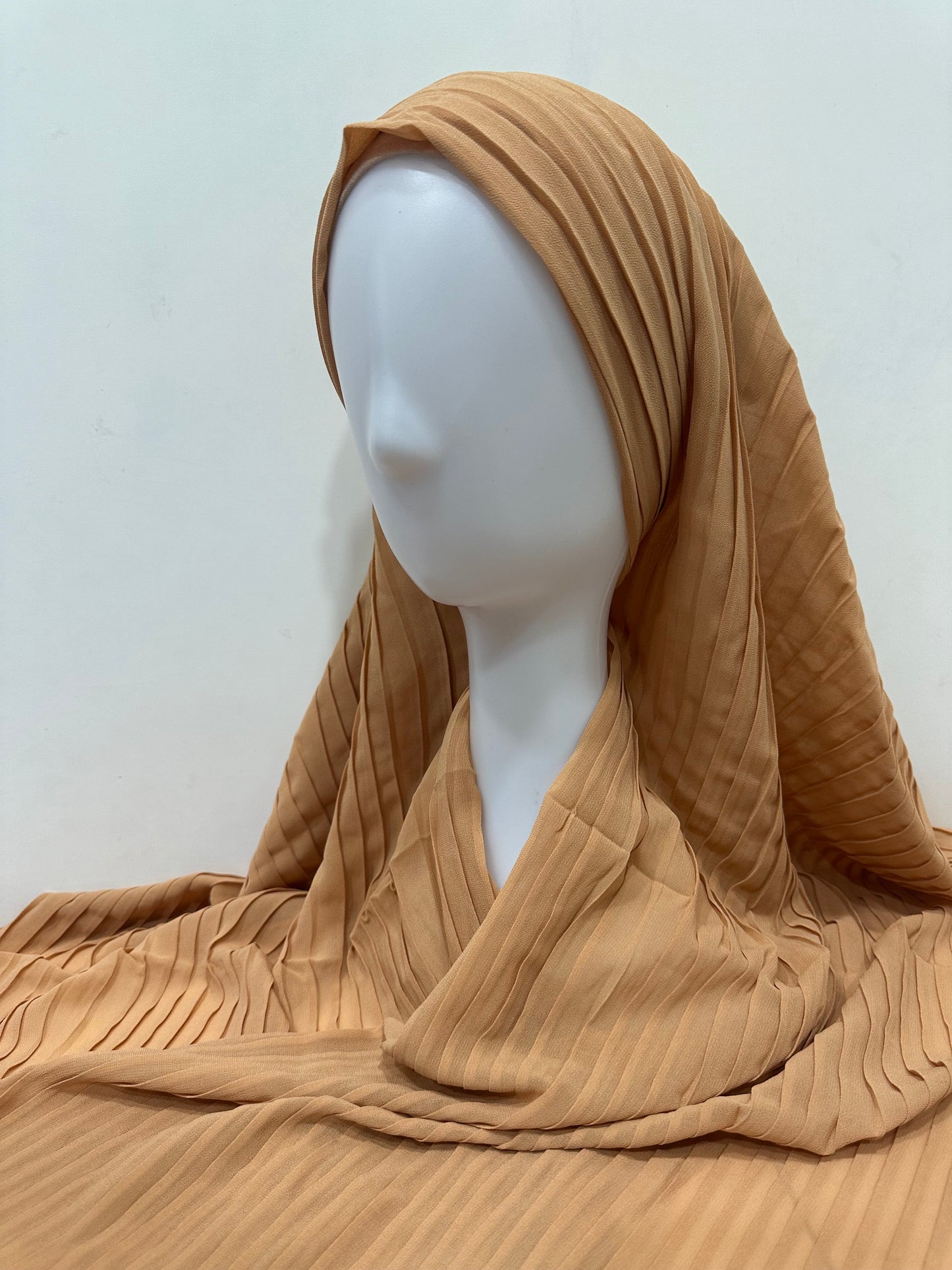 Light Brown Ribbed Georgette Hijab