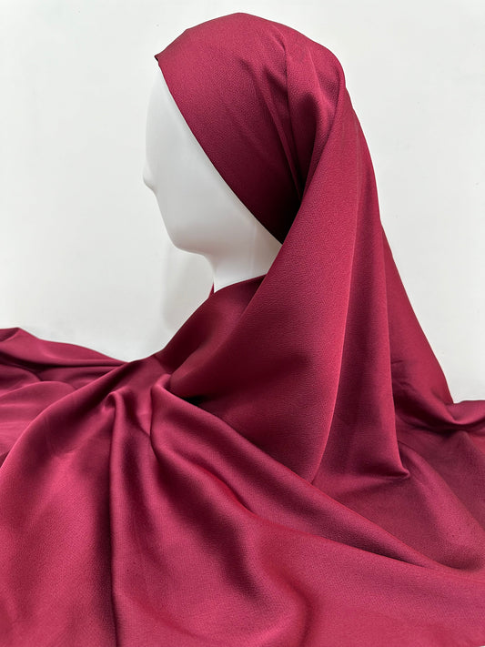 Maroon Bubble Satin Hijab