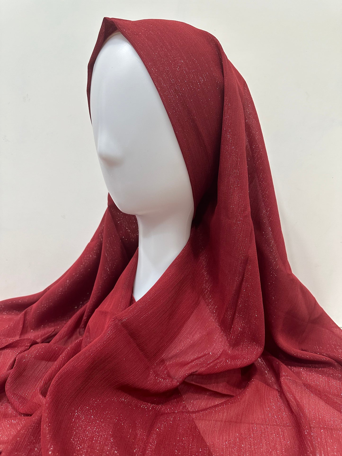 Maroon Shimmer Georgette Hijab