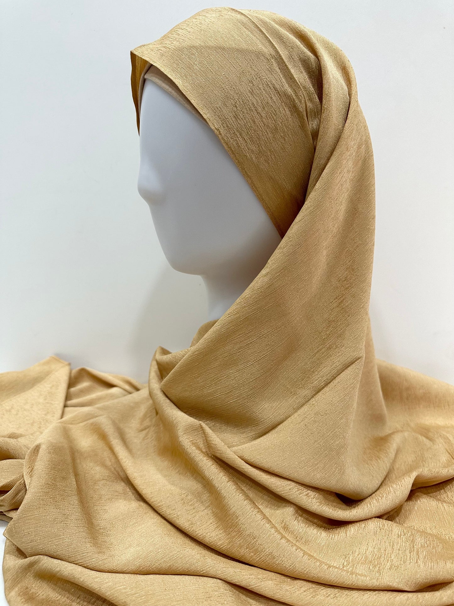 Mustard Gold Silver Chiffon Hijab