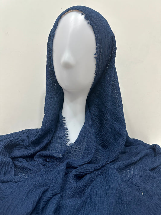 Navy Maxi Crinckled Hijab