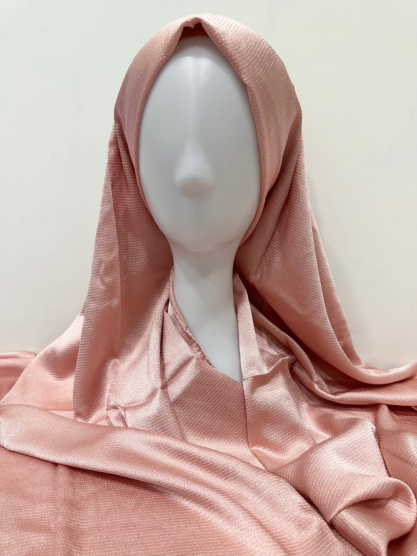 Peach Textured Satin Hijab