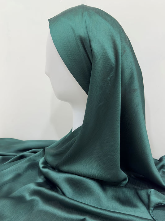 Peacock Green Muna Satin Hijab