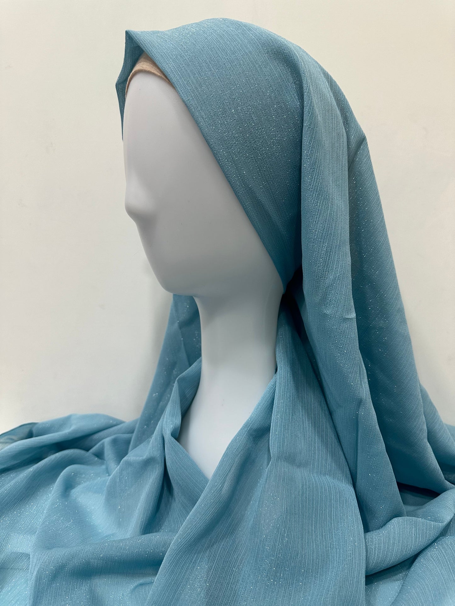 Powder Blue Shimmer Georgette Hijab