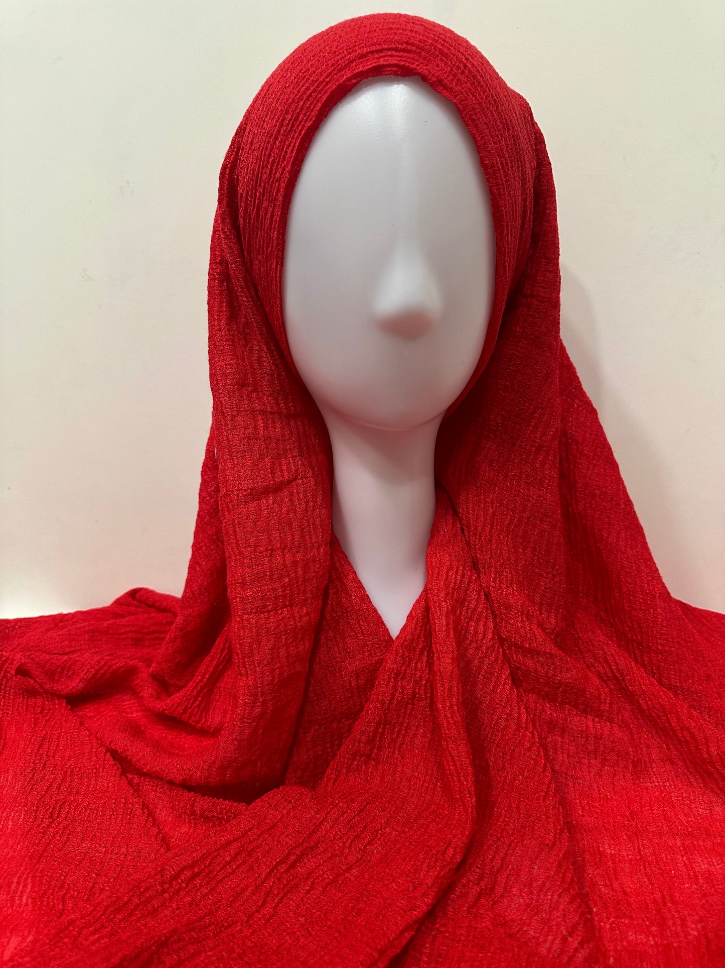 Red Maxi Crinckled Hijab