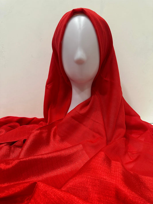 Red Turkish Textured Hijab