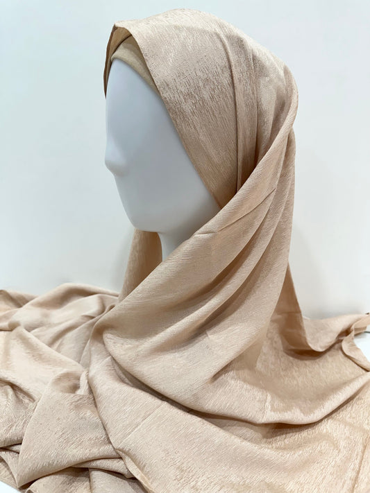 Rosegold Silver Chiffon Hijab