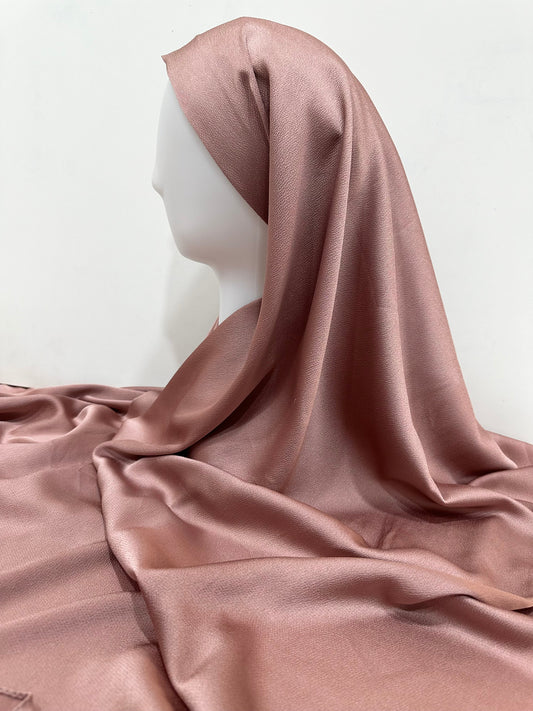 Rose Pink Bubble Satin Hijab