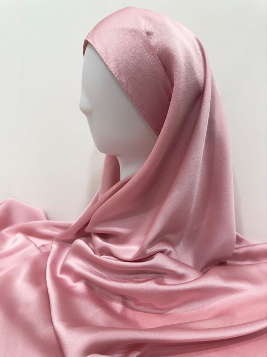 Rose Pink 2 Bubble Satin Hijab