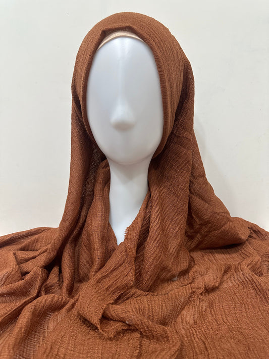 Russet Maxi Crinckled Hijab