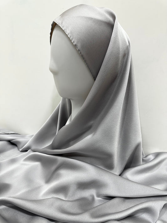 Silver Bubble Satin Hijab