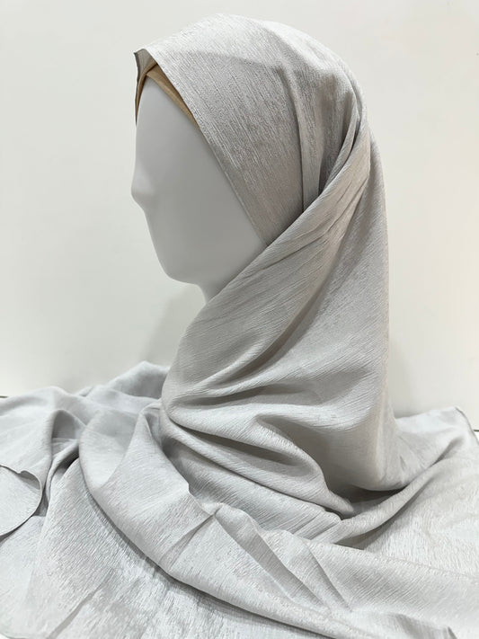 Silver Silver Chiffon Hijab