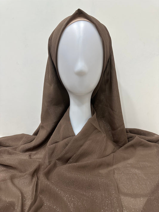 Walnut Shimmer Georgette Hijab