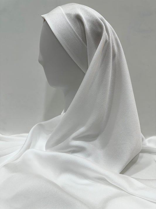 White Bubble Satin Hijab