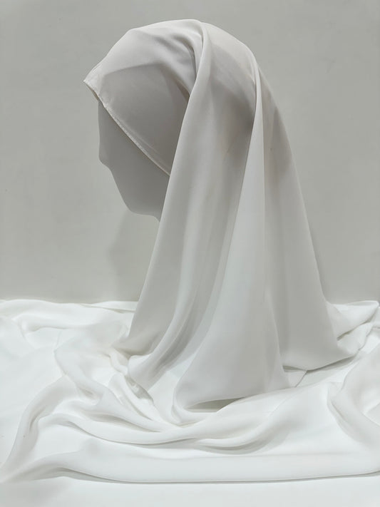 White Korean Chiffon Hijab