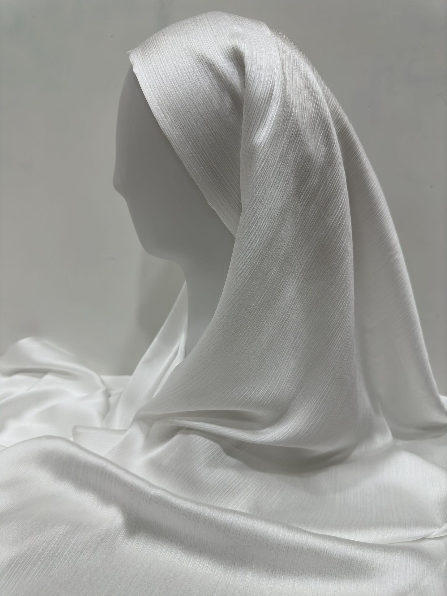 White Muna Satin Hijab