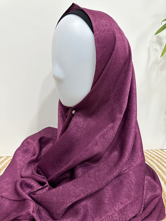 Wine Velvet Satin Hijab