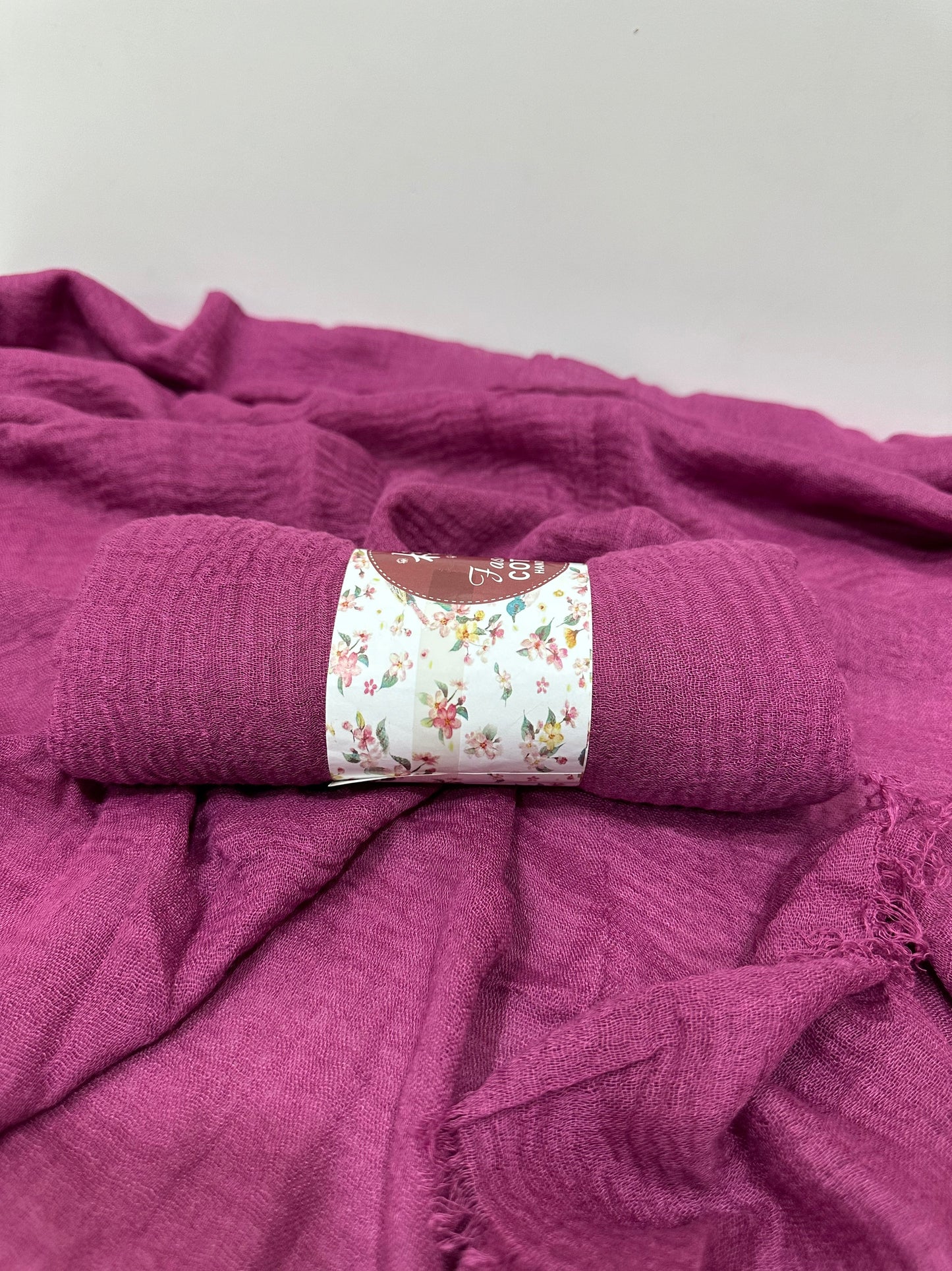 Magenta Crinkled Cotton Hijab