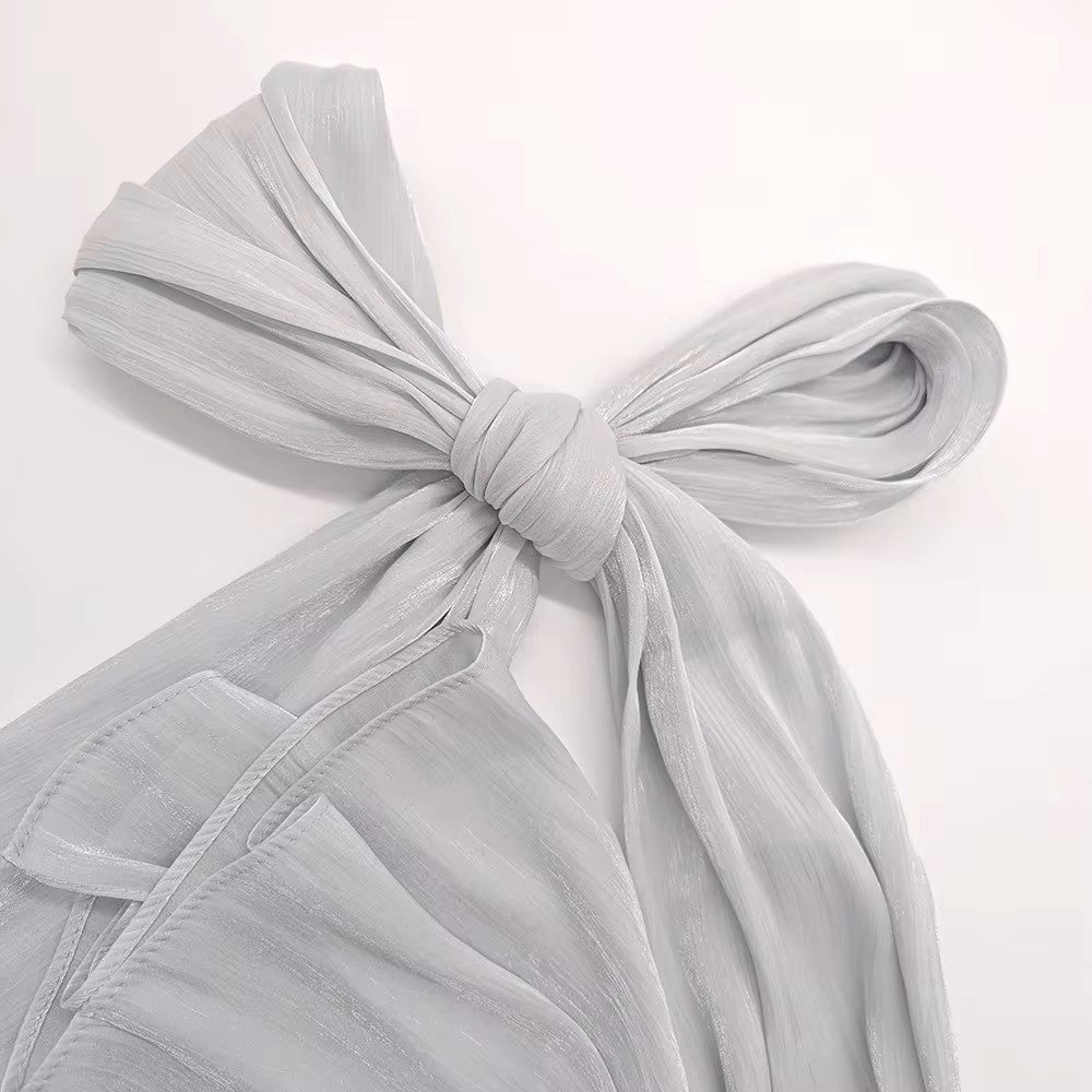 Silver Organza Hijab