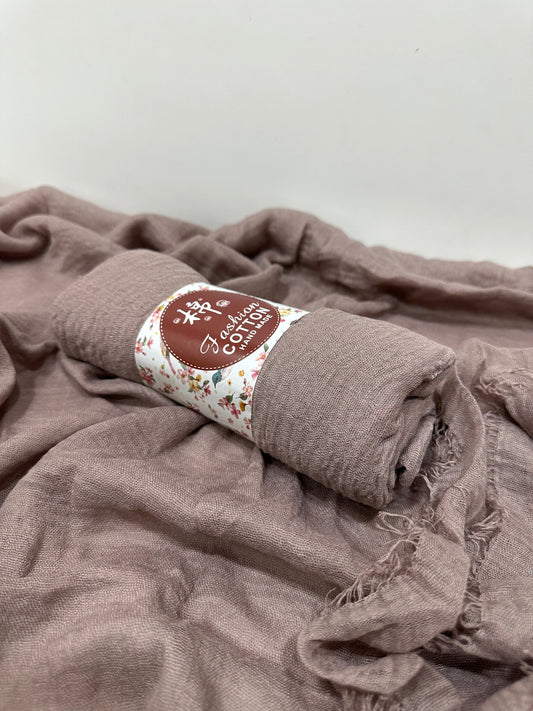 Taupe Crinkled Cotton Hijab